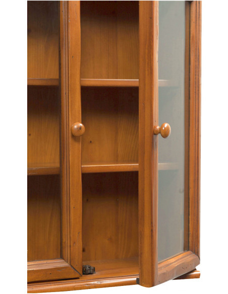 Vetrinetta Country da appendere in legno massello di tiglio finitura noce 48x17x57 cm