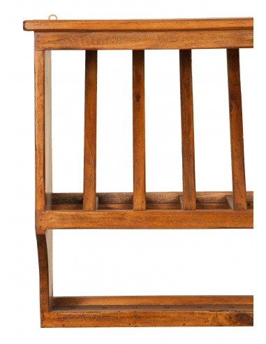 Piattaia Country in legno massello di tiglio finitura noce 80x28x60 cm Piattaia Country in legno massello di tiglio finitura noce 80x28x60 cm