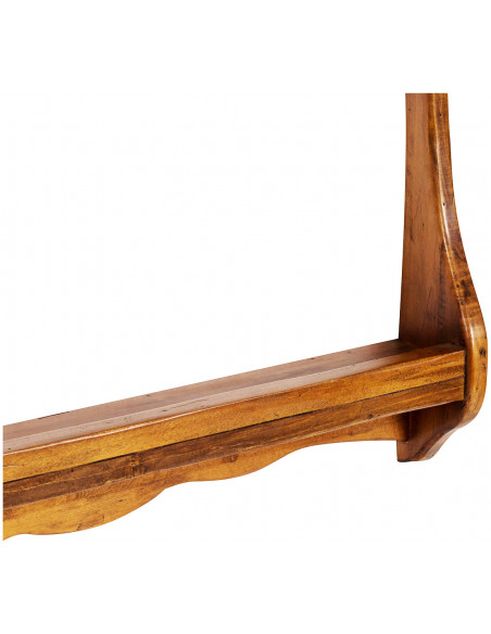 Piattaia Country in legno massello di tiglio finitura noce 84x11x43 cm