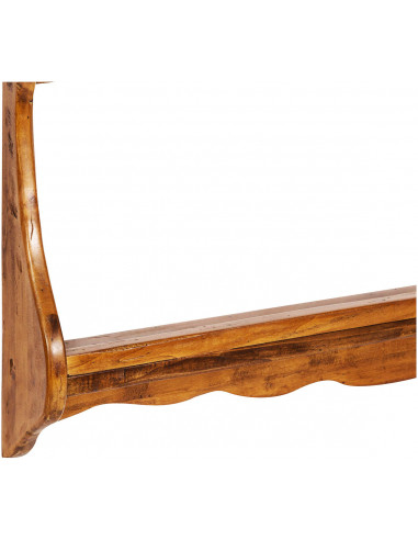 Piattaia Country in legno massello di tiglio finitura noce 84x11x43 cm Piattaia Country in legno massello di tiglio finitura noce 84x11x43 cm