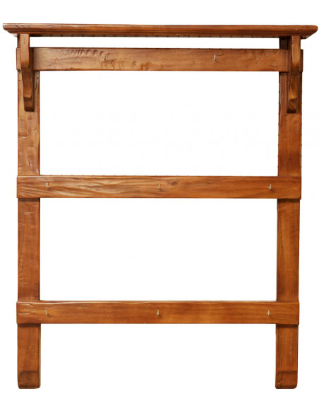 Suporte de cobre em madeira maciça de cal, acabamento em nogueira 85x14x103 cm