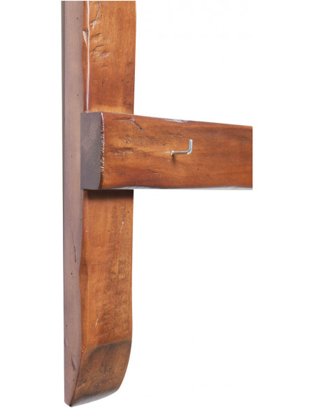 Suporte de cobre em madeira maciça de cal, acabamento em nogueira 85x14x103 cm