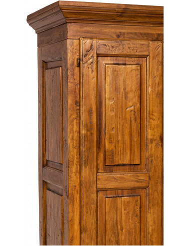 Armadio Country in legno massello di tiglio finitura noce 100x50x210 cm Armadio Country in legno massello di tiglio finitura noce 100x50x210 cm