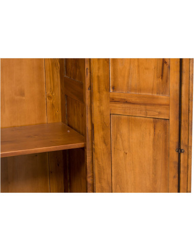 Armadio Country in legno massello di tiglio finitura noce 100x50x210 cm Armadio Country in legno massello di tiglio finitura noce 100x50x210 cm