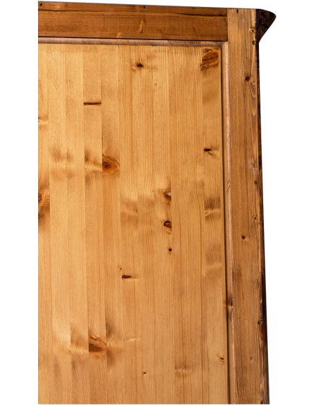 Armadio Country in legno massello di tiglio finitura noce 100x50x210 cm