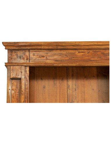 Libreria Country in legno massello di tiglio finitura noce 230x47x235 cm Libreria Country in legno massello di tiglio finitura noce 230x47x235 cm