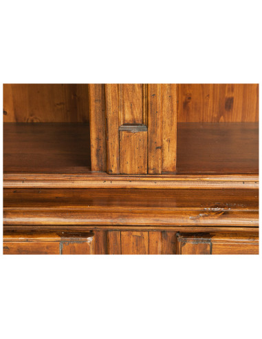 Libreria Country in legno massello di tiglio finitura noce 230x47x235 cm Libreria Country in legno massello di tiglio finitura noce 230x47x235 cm