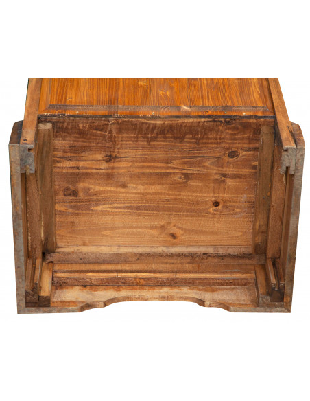 Vetrina Country in  legno massello di tiglio finitura noce 55x43x150 cm