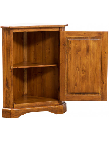 Angoliera Country in legno massello di tiglio finitura noce 50x50x92 cm Angoliera Country in legno massello di tiglio finitura noce 50x50x92 cm