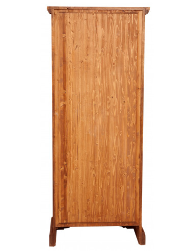 Armário country em madeira maciça de limão, acabamento em nogueira 72x40x173 cm Armário country em madeira maciça de limão, acabamento em nogueira 72x40x173 cm