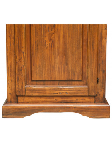 Stipo Country in legno massello di tiglio finitura noce 72x40x173 cm Stipo Country in legno massello di tiglio finitura noce 72x40x173 cm