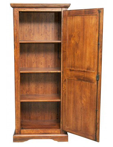 Stipo Country in legno massello di tiglio finitura noce 72x40x173 cm Stipo Country in legno massello di tiglio finitura noce 72x40x173 cm