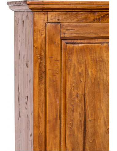 Stipo Country in legno massello di tiglio finitura noce 72x40x173 cm Stipo Country in legno massello di tiglio finitura noce 72x40x173 cm