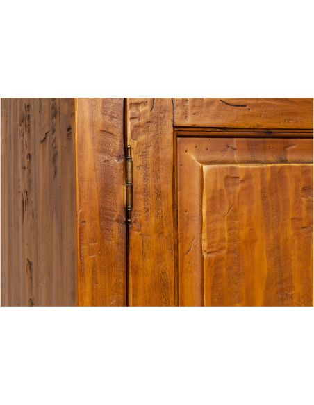 Armadio Country in legno massello di tiglio finitura noce 120x59x197 cm