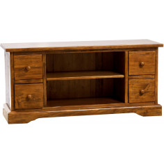 Tv País TV stand em madeira sólida telha finish noz 129x40x60 cm