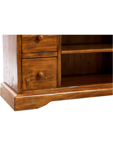 Tv País TV stand em madeira sólida telha finish noz 129x40x60 cm Tv País TV stand em madeira sólida telha finish noz 129x40x60 cm