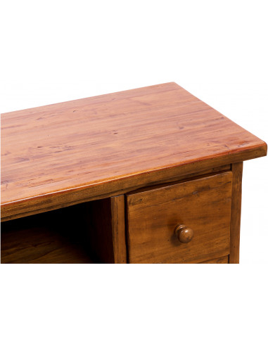 Tv País TV stand em madeira sólida telha finish noz 129x40x60 cm Tv País TV stand em madeira sólida telha finish noz 129x40x60 cm