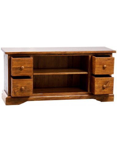 Tv País TV stand em madeira sólida telha finish noz 129x40x60 cm Tv País TV stand em madeira sólida telha finish noz 129x40x60 cm