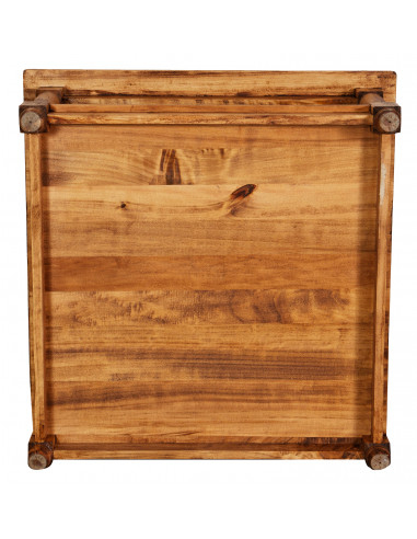 Tavolino da fumo  Country in legno massello di tiglio finitura noce 90x90x45 cm Tavolino da fumo  Country in legno massello di tiglio finitura noce 90x90x45 cm