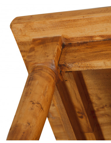 Tavolino da fumo  Country in legno massello di tiglio finitura noce 90x90x45 cm Tavolino da fumo  Country in legno massello di tiglio finitura noce 90x90x45 cm
