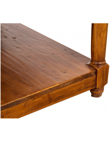 Tavolino da fumo  Country in legno massello di tiglio finitura noce 90x90x45 cm Tavolino da fumo  Country in legno massello di tiglio finitura noce 90x90x45 cm