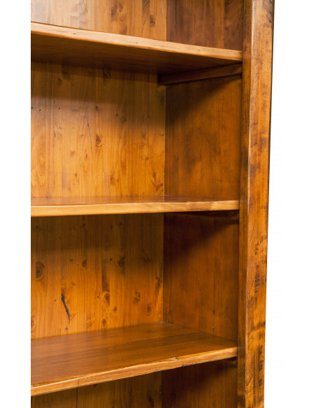 Libreria in legno massello di tiglio finitura noce 108x38x211 cm
