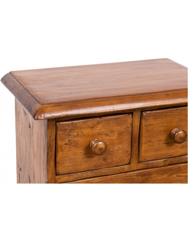 Comodino Country in legno massello di tiglio  finitura noce 51x30x74 cm Comodino Country in legno massello di tiglio  finitura noce 51x30x74 cm