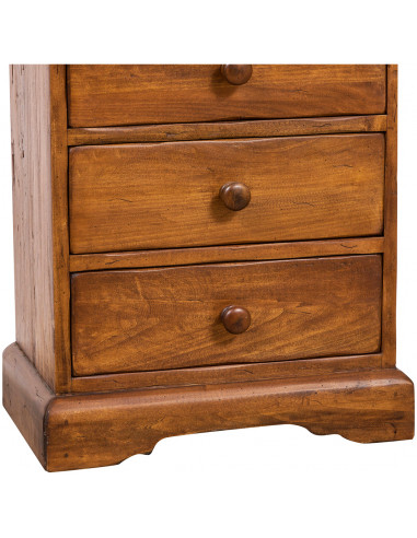 Comodino Country in legno massello di tiglio  finitura noce 51x30x74 cm Comodino Country in legno massello di tiglio  finitura noce 51x30x74 cm