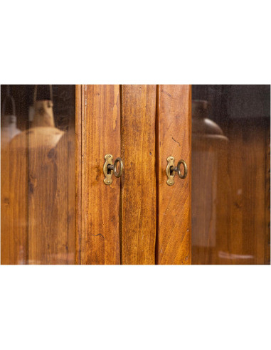 Libreria  Country in legno massello di tiglio finitura noce 230x50x226 cm Libreria  Country in legno massello di tiglio finitura noce 230x50x226 cm