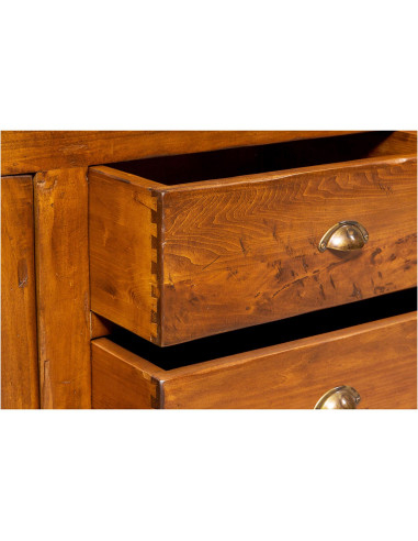 Libreria  Country in legno massello di tiglio finitura noce 230x50x226 cm Libreria  Country in legno massello di tiglio finitura noce 230x50x226 cm