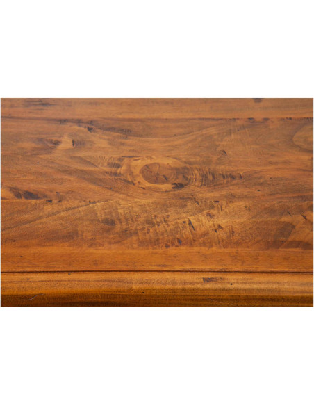 Tavolino Country in legno massello di tiglio finitura noce 80x38x80 cm
