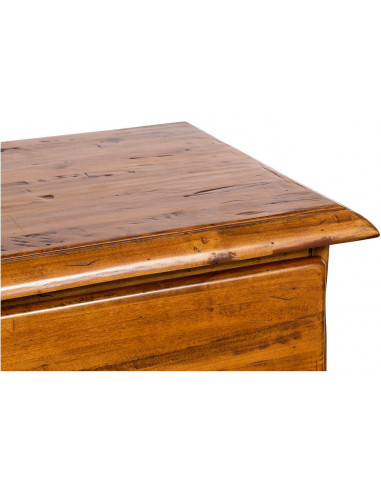 Cassettiera Country in legno massello di tiglio finitura noce 170x40x100 cm Cassettiera Country in legno massello di tiglio finitura noce 170x40x100 cm