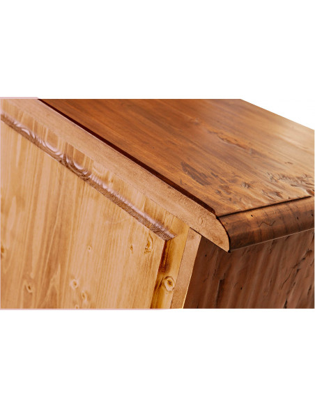 Cassettiera Country in legno massello di tiglio finitura noce 63x41x120 cm