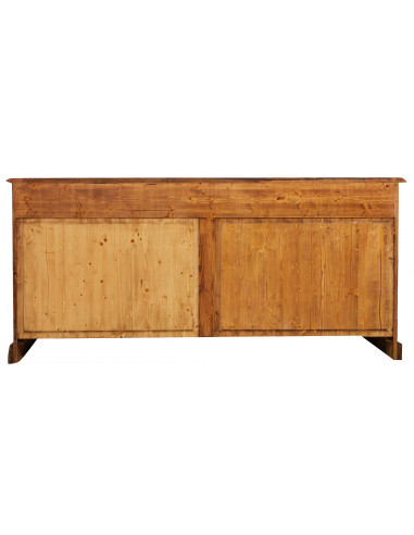 Credenza Country in legno massello di tiglio finitura noce 197x50x91 cm Credenza Country in legno massello di tiglio finitura noce 197x50x91 cm