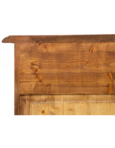 Credenza Country in legno massello di tiglio finitura noce 197x50x91 cm Credenza Country in legno massello di tiglio finitura noce 197x50x91 cm