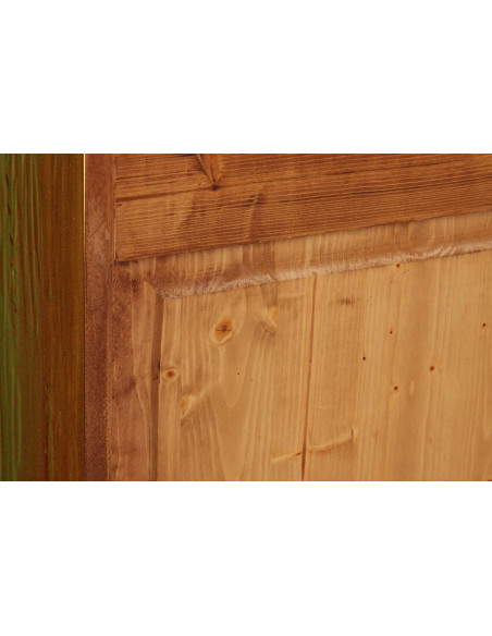 Credenza Country in legno massello di tiglio finitura noce 197x50x91 cm