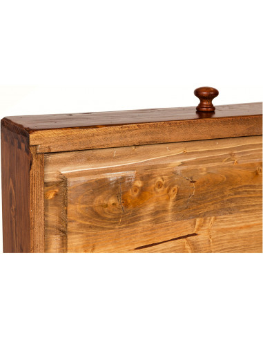 Credenza Country in legno massello di tiglio finitura noce 197x50x91 cm Credenza Country in legno massello di tiglio finitura noce 197x50x91 cm