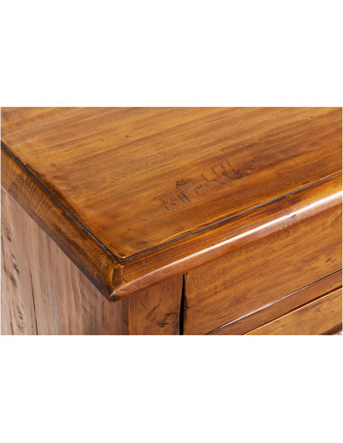 Credenza Country in legno massello di tiglio finitura noce 197x50x91 cm Credenza Country in legno massello di tiglio finitura noce 197x50x91 cm