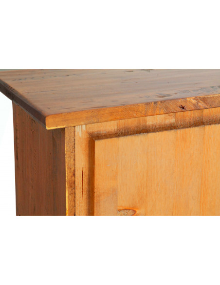 Vetrinetta Country in legno massello di tiglio finitura noce  40x25x98 cm