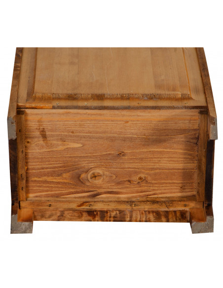 Vetrinetta Country in legno massello di tiglio finitura noce  40x25x98 cm