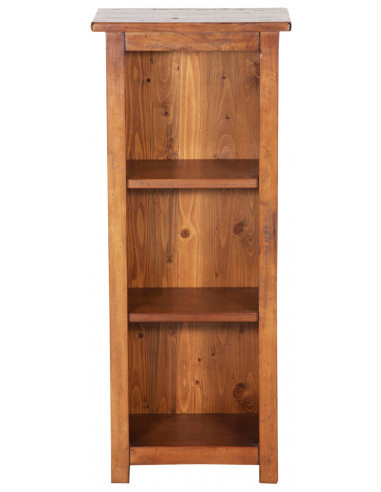Piccola libreria Country in legno massello di tiglio finitura noce L40xPR25xH98 cm