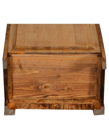 Piccola libreria Country in legno massello di tiglio finitura noce L40xPR25xH98 cm