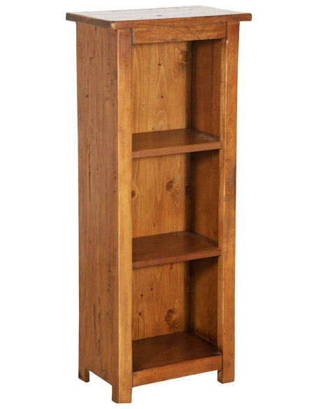 Piccola libreria Country in legno massello di tiglio finitura noce L40xPR25xH98 cm