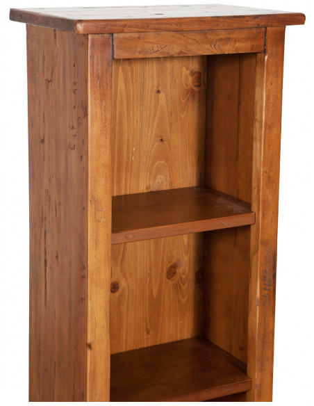 Piccola libreria Country in legno massello di tiglio finitura noce L40xPR25xH98 cm