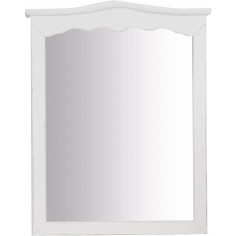 Specchiera a muro in legno massello di tiglio finitura bianca anticata 80x5x103 cm