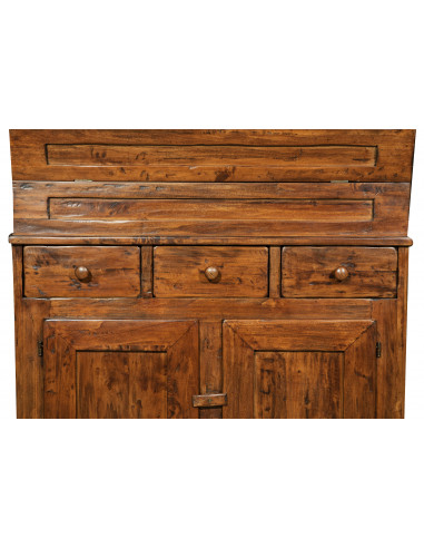 Madia in legno massello di tiglio finitura noce 100x55x101 cm Madia in legno massello di tiglio finitura noce 100x55x101 cm