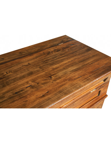 Madia in legno massello di tiglio finitura noce 100x55x101 cm Madia in legno massello di tiglio finitura noce 100x55x101 cm