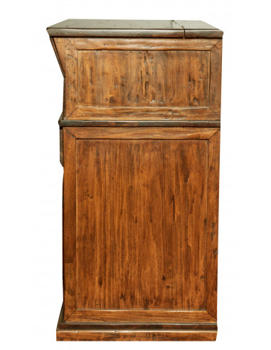 Madia in legno massello di tiglio finitura noce 100x55x101 cm Madia in legno massello di tiglio finitura noce 100x55x101 cm