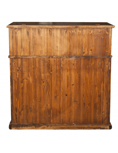 Madia in legno massello di tiglio finitura noce 100x55x101 cm Madia in legno massello di tiglio finitura noce 100x55x101 cm