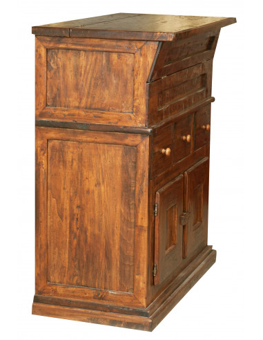 Madia in legno massello di tiglio finitura noce 81x45x92 cm Madia in legno massello di tiglio finitura noce 81x45x92 cm